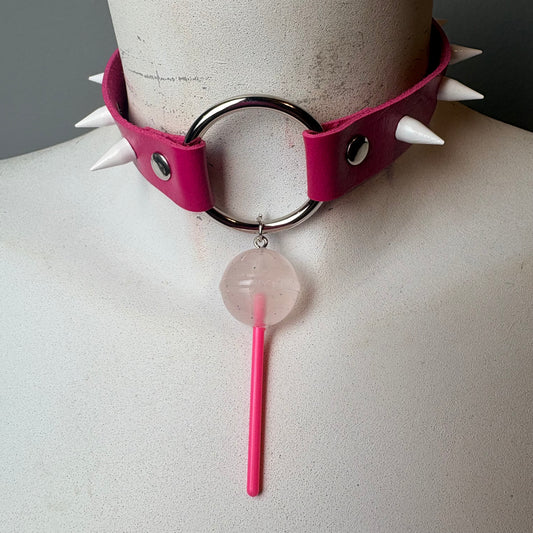 Chocker con Lollypop e borchie bianche