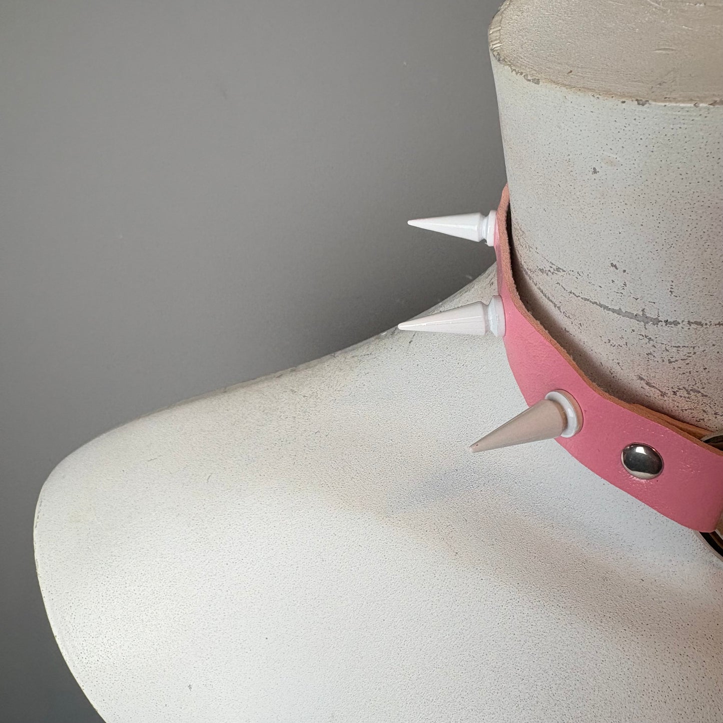 Chocker bicolore rosa e bianco