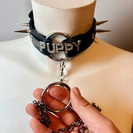 Chocker con scritta +guinzaglio